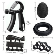 Hand Grip Strengthener and Finger Trainer Kit