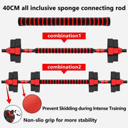 2-in-1 Adjustable Dumbbell and Barbell Set