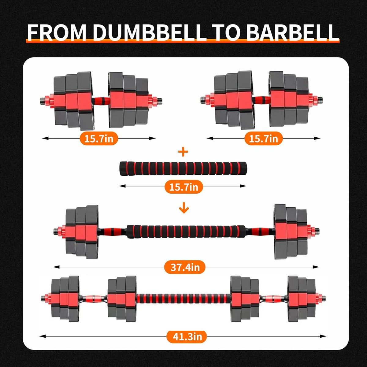 2-in-1 Adjustable Dumbbell and Barbell Set