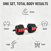 2-in-1 Adjustable Dumbbell and Barbell Set