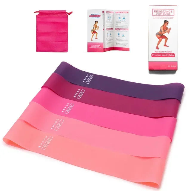 Resistance Bands Set – 5 Rubber Bands for Pilates & Yoga