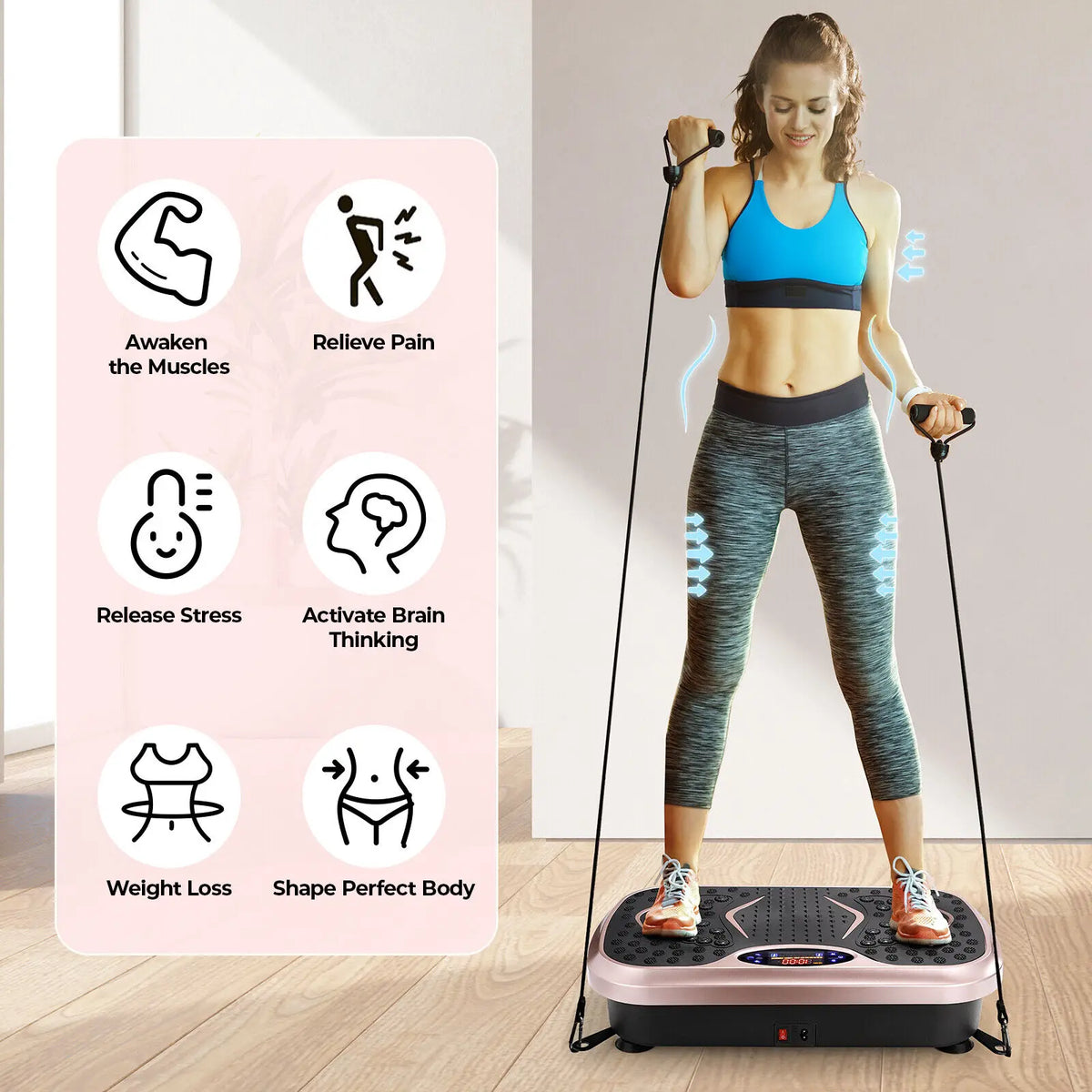 Vibration Plate Exercise Machine with Remote & Bands