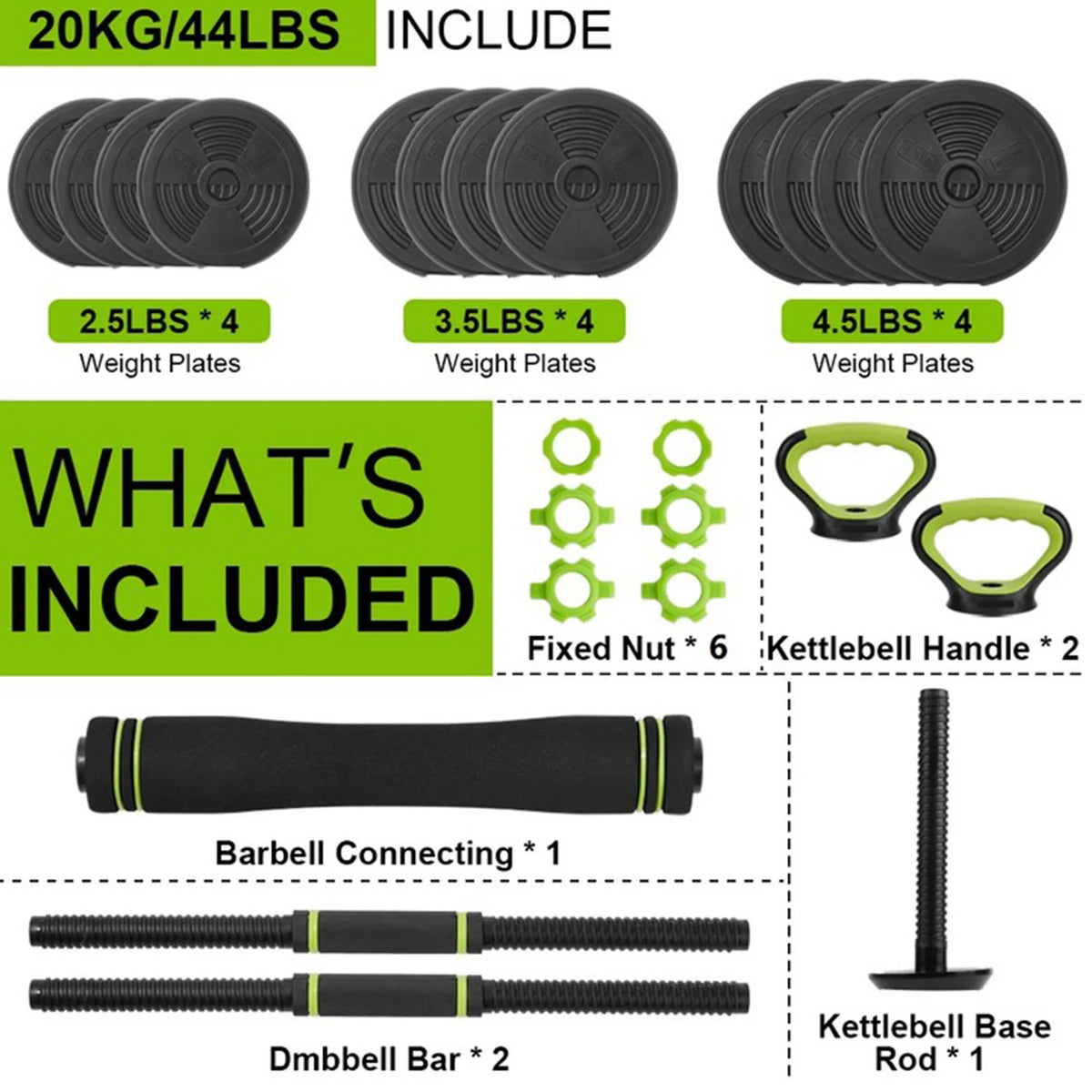 HiMISS 4-in-1 Adjustable Weight Set