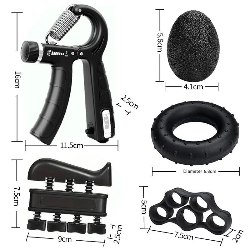 Hand Grip Strengthener and Finger Trainer Kit