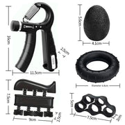 Hand Grip Strengthener and Finger Trainer Kit