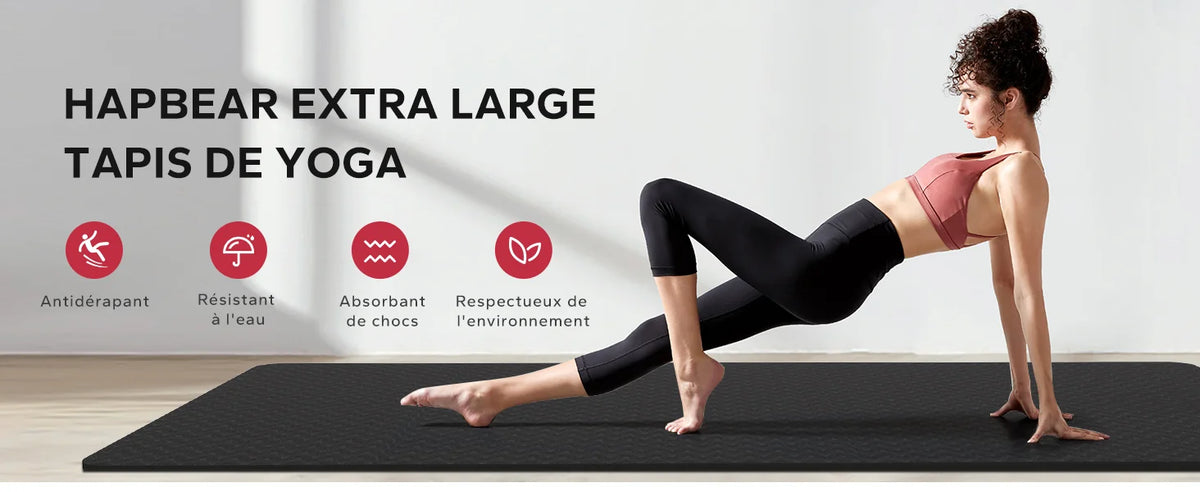 Extra Large TPE Yoga Mat, 48" x 72", 6 mm