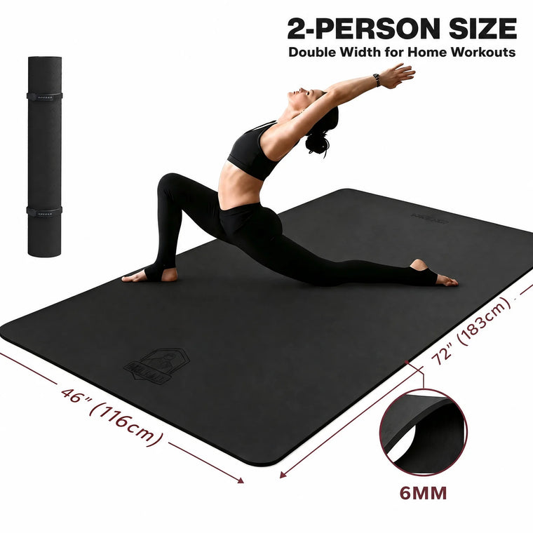 Extra Large TPE Yoga Mat, 48" x 72", 6 mm