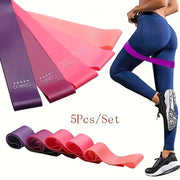 Resistance Bands Set – 5 Rubber Bands for Pilates & Yoga